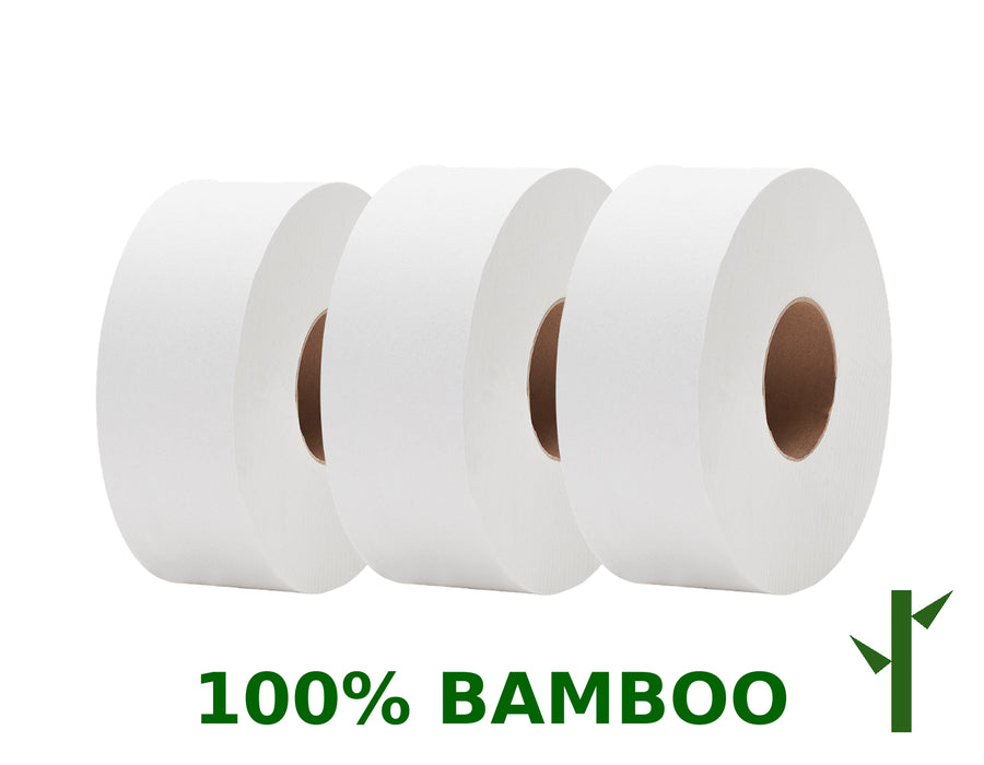 Bamboo Toilet Paper, JRT 12 Jumbo Roll Tissue, 2-Ply 1000 Sheets, 9" Diameter, Bulk for Business, Commercial & Schools