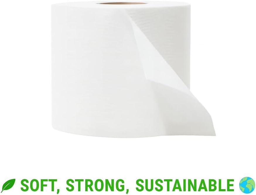Bamboo Toilet Paper – 80 Rolls, 3-Ply, 400 Sheets, Bulk for Business, Commercial & Schools