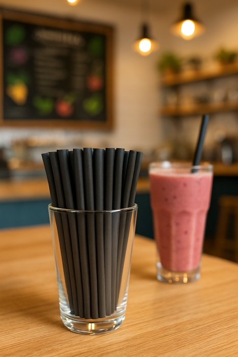 Jumbo Bamboo Straws Bulk Case of 3,200 – 9" Smoothie Straws Individually Wrapped for Cafés and Restaurants