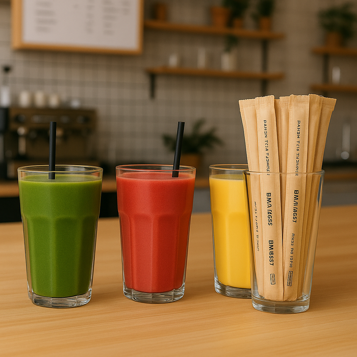 Jumbo Bamboo Straws Bulk Case of 3,200 – 9" Smoothie Straws Individually Wrapped for Cafés and Restaurants
