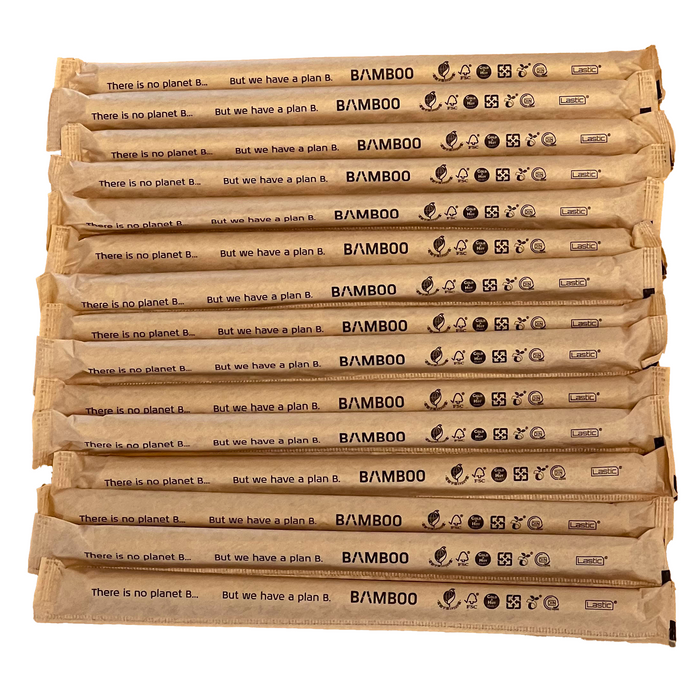 Jumbo Bamboo Straws Bulk Case of 3,200 – 9" Smoothie Straws Individually Wrapped for Cafés and Restaurants