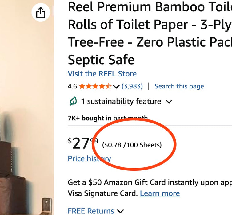 Healthy Bamboo Toilet Paper – 80 Rolls, 2-Ply, 550 Sheets, Bulk Supply for Business, Commercial & Schools