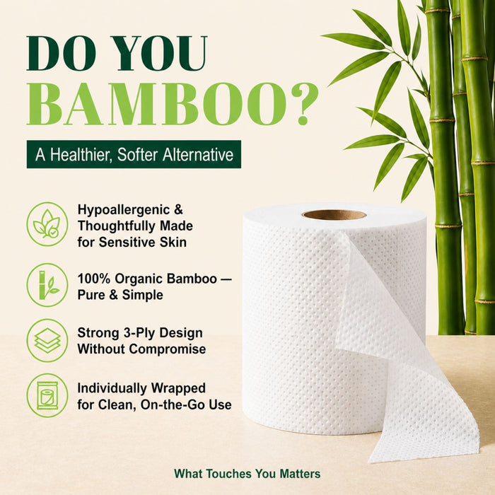 Healthy Bamboo Toilet Paper – 80 Rolls, 2-Ply, 550 Sheets, Bulk Supply for Business, Commercial & Schools