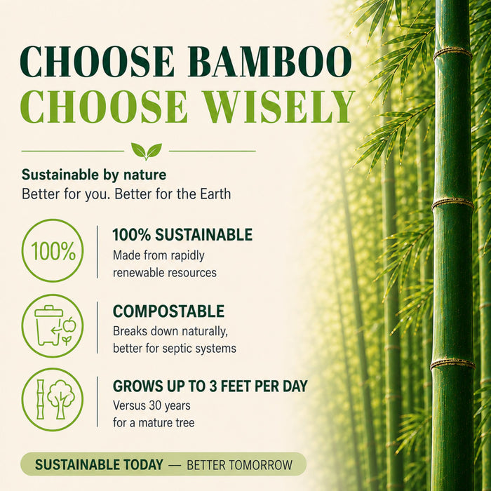 Healthy Organic Bamboo Toilet Paper – 12 Rolls, 3-Ply, 400 Sheets Per Roll, Individually Wrapped
